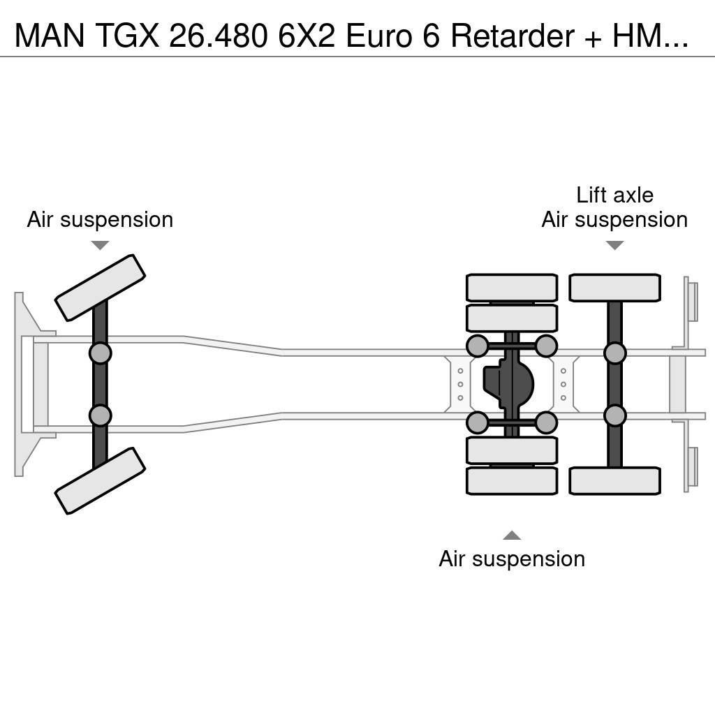 MAN TGX 26.480 6X2 Euro 6 Retarder + HMF 2620-K7 Platformos/ Pakrovimas iš šono