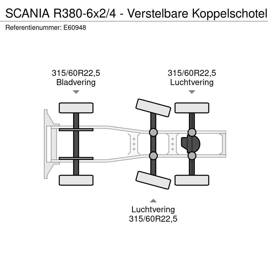 Scania R380-6x2/4 - Verstelbare Koppelschotel Naudoti vilkikai