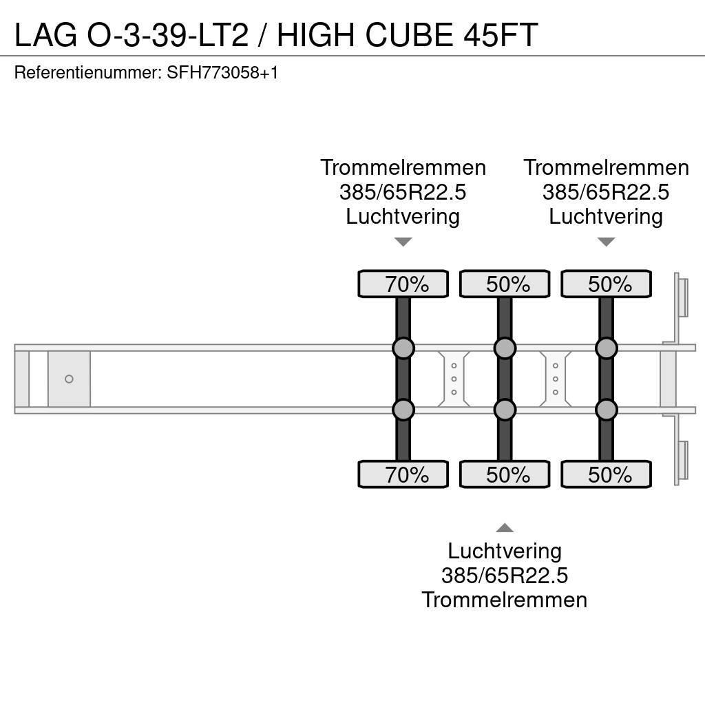 LAG O-3-39-LT2 / HIGH CUBE 45FT Konteinerių puspriekabės