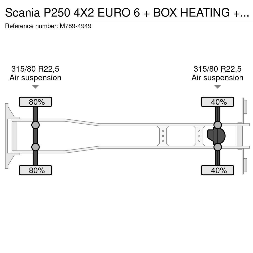 Scania P250 4X2 EURO 6 + BOX HEATING + SIDE OPENING BOX + Sunkvežimiai su dengtu kėbulu