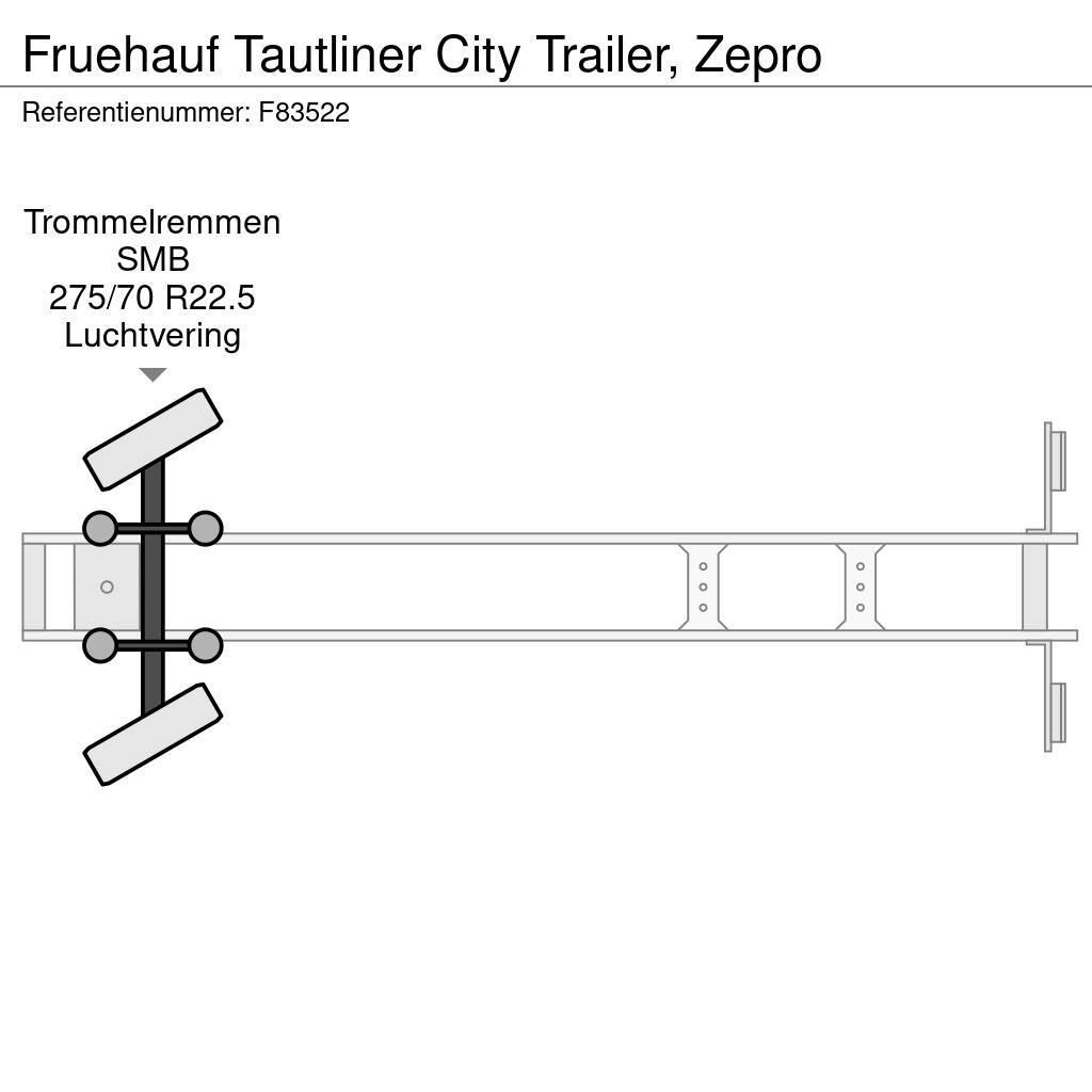 Fruehauf Tautliner City Trailer, Zepro Tentinės puspriekabės