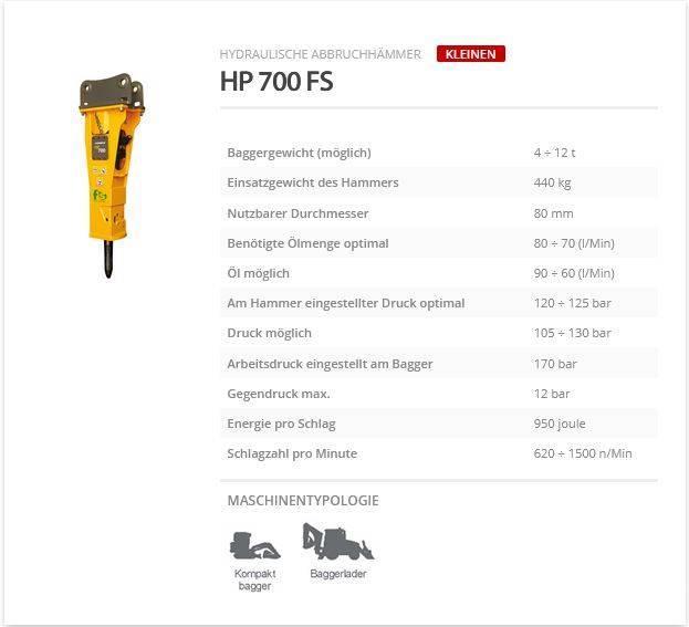 Indeco HP 700 FS Hidrauliniai kūjai / Trupintuvai