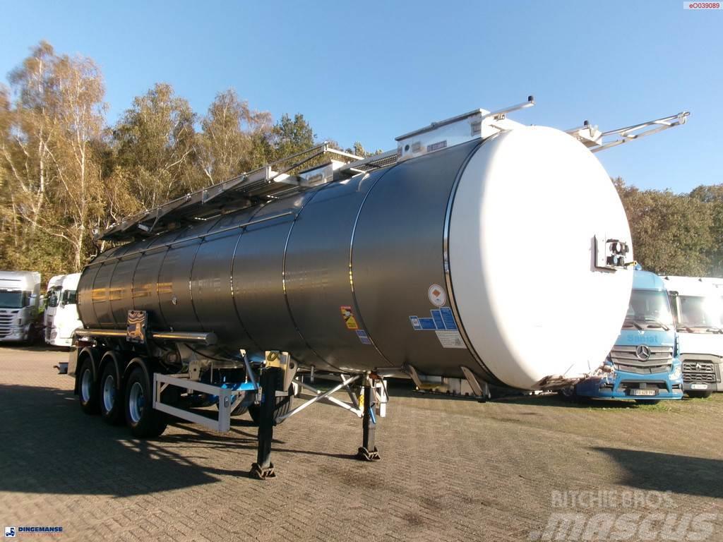 Feldbinder Chemical tank inox 37.5 m3 / 1 comp Cisternos puspriekabės