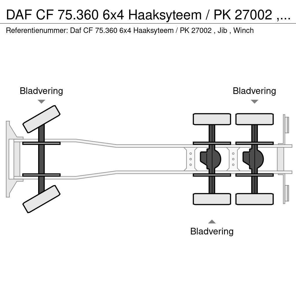 DAF CF 75.360 6x4 Haaksyteem / PK 27002 , Jib , Winch Sunkvežimiai su keliamuoju kabliu