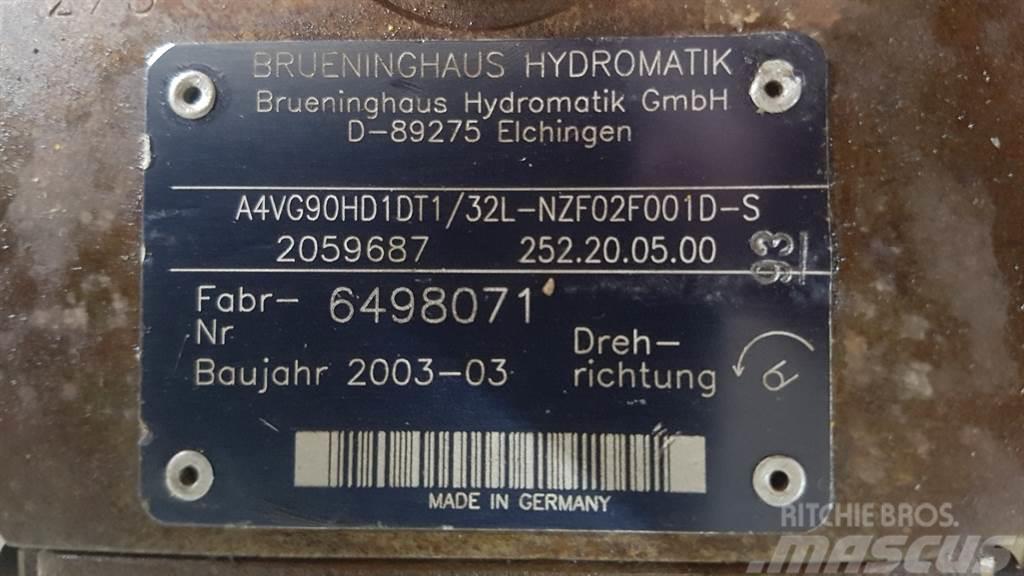 Brueninghaus Hydromatik A4VG90HD1DT1/32L - Drive pump/Fahrpumpe/Rijpomp Hidraulikos įrenginiai