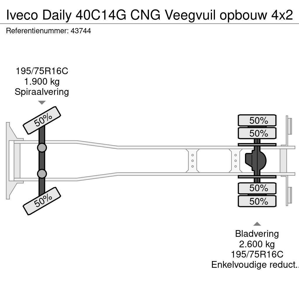 Iveco Daily 40C14G CNG Veegvuil opbouw Šiukšliavežės