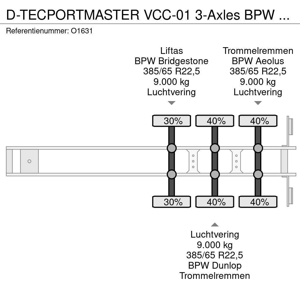 D-tec PORTMASTER VCC-01 3-Axles BPW - Drumbrakes - Lift- Konteinerių puspriekabės