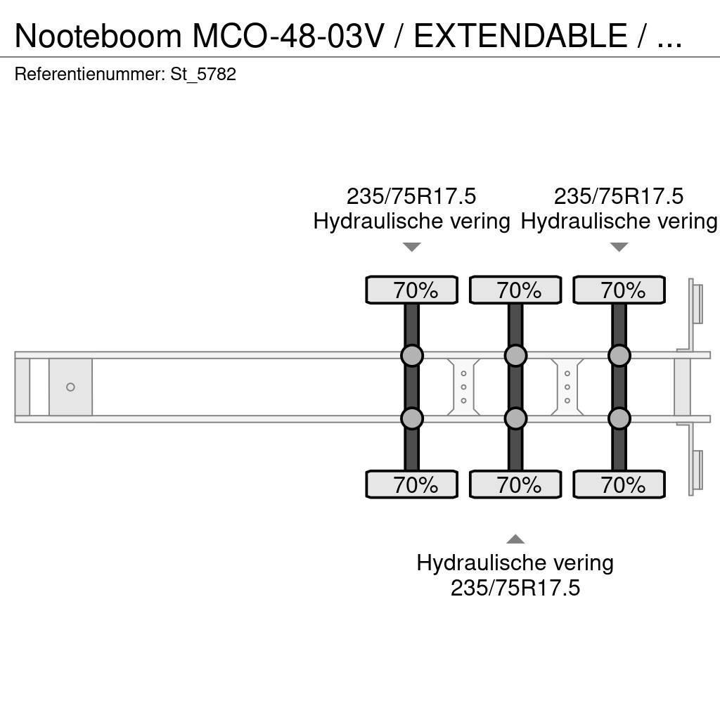 Nooteboom MCO-48-03V / EXTENDABLE / STEERING AXLES / Žemo iškrovimo puspriekabės