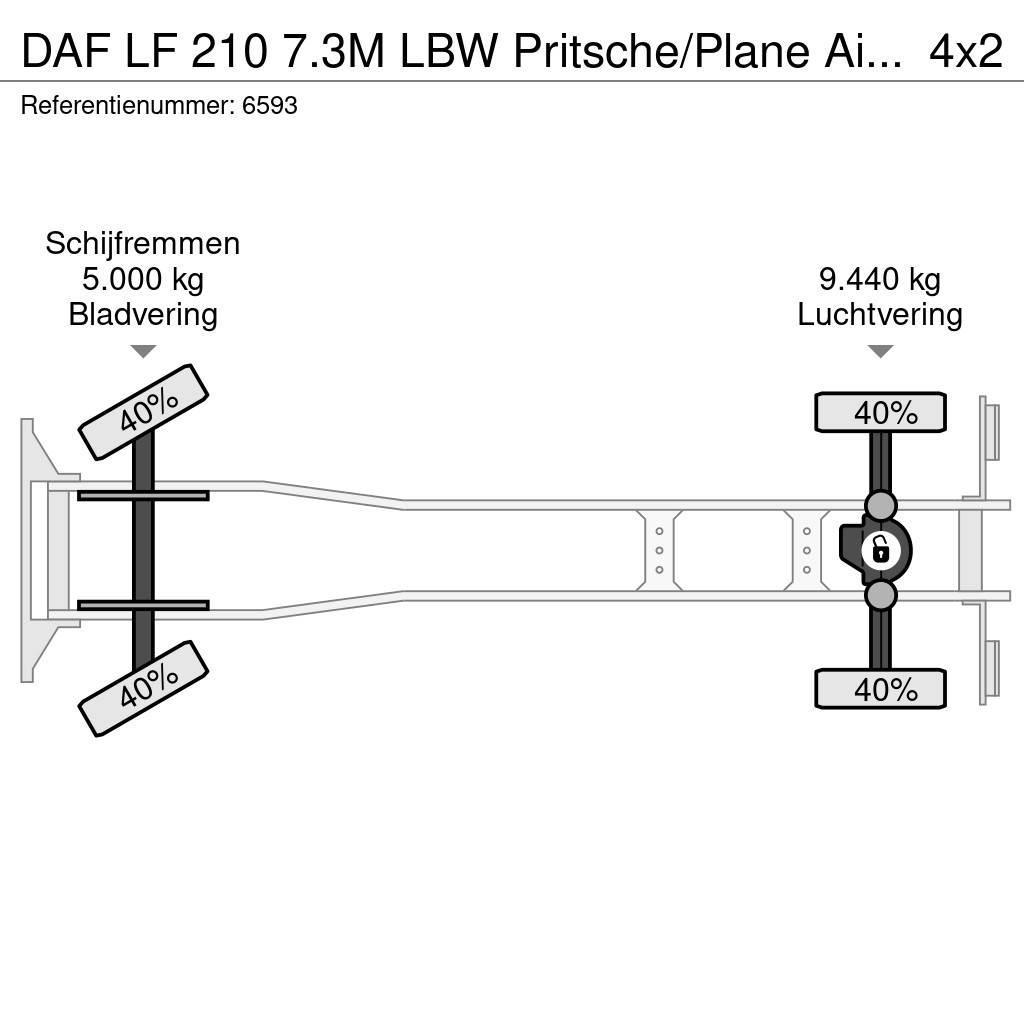 DAF LF 210 7.3M LBW Pritsche/Plane Airco ACC NL Truck Priekabos su tentu