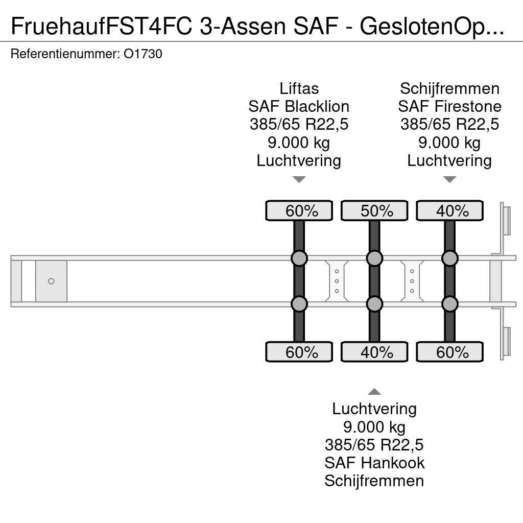 Fruehauf FST4FC 3-Assen SAF - GeslotenOpbouw + Laadklep 200 Dengtos puspriekabės
