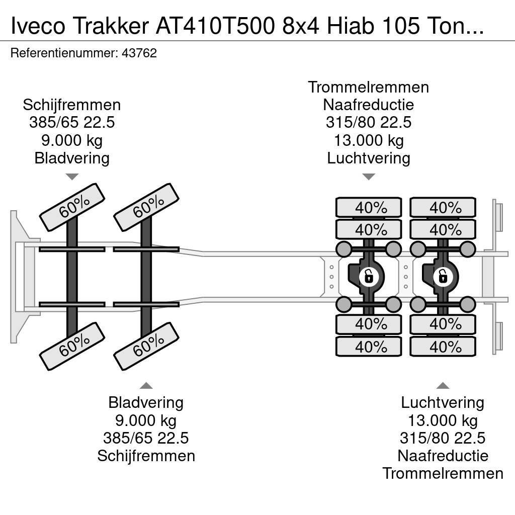 Iveco Trakker AT410T500 8x4 Hiab 105 Tonmeter laadkraan Visureigiai kranai