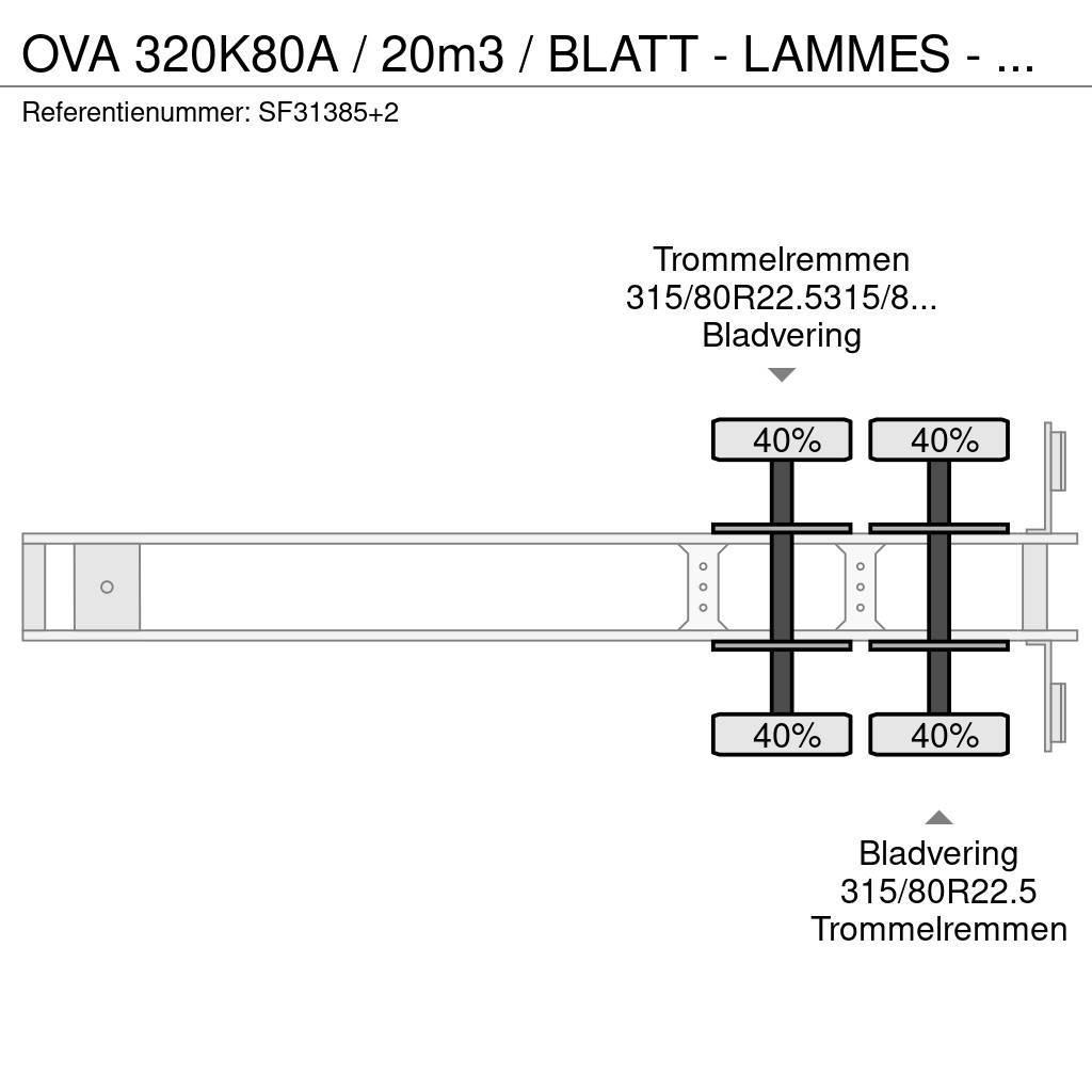 OVA 320K80A / 20m3 / BLATT - LAMMES - SPRING Savivartės puspriekabės