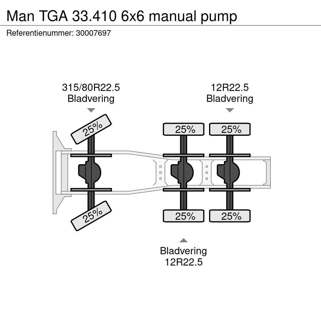 MAN TGA 33.410 6x6 manual pump Naudoti vilkikai