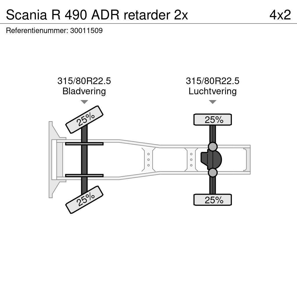 Scania R 490 ADR retarder 2x Naudoti vilkikai