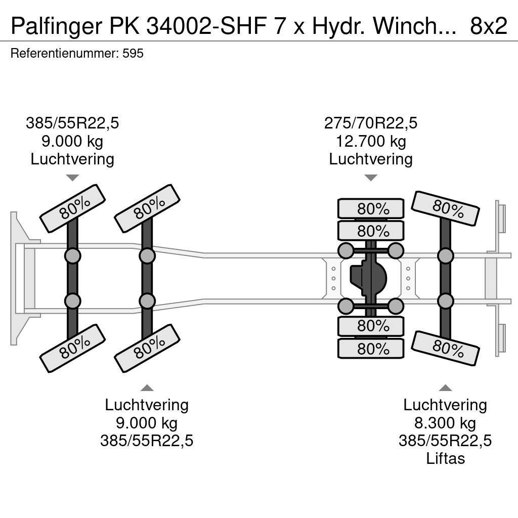 Palfinger PK 34002-SHF  7 x Hydr.  Winch  Scania R580 8x2  E Visureigiai kranai