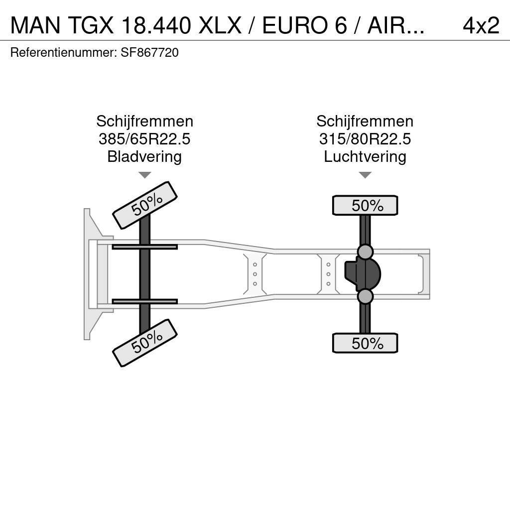 MAN TGX 18.440 XLX / EURO 6 / AIRCO / PTO Naudoti vilkikai