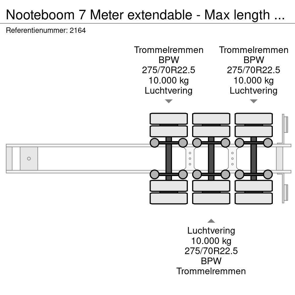 Nooteboom 7 Meter extendable - Max length 20 meter Bortinių sunkvežimių priekabos su nuleidžiamais bortais