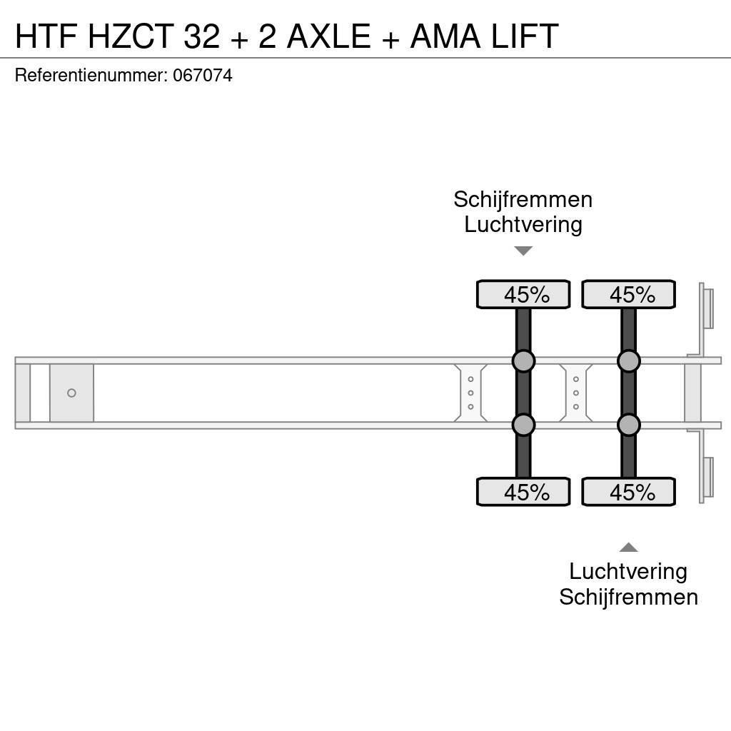 HTF HZCT 32 + 2 AXLE + AMA LIFT Dengtos puspriekabės