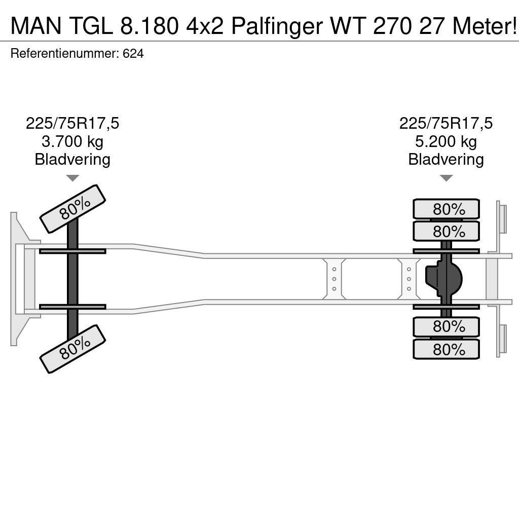 MAN TGL 8.180 4x2 Palfinger WT 270 27 Meter! Ant vilkikų montuojamos kėlimo platformos