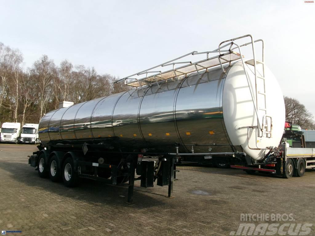 Metalovouga Bitumen / heavy oil tank inox 29 m3 / 1 comp Cisternos puspriekabės