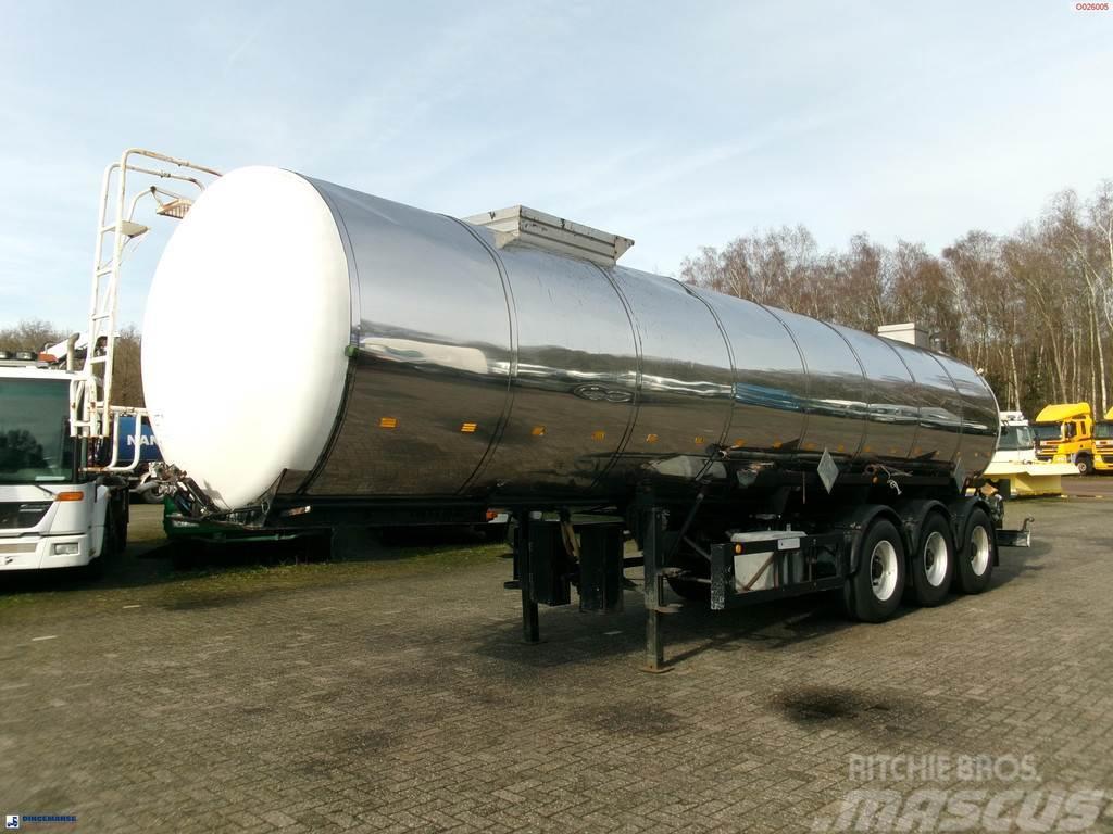 Metalovouga Bitumen / heavy oil tank inox 29 m3 / 1 comp Cisternos puspriekabės