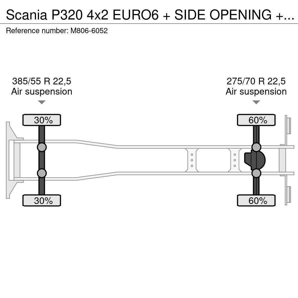 Scania P320 4x2 EURO6 + SIDE OPENING + LIFT Sunkvežimiai su dengtu kėbulu