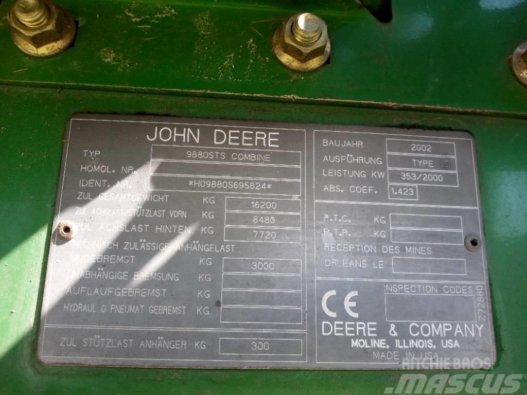 John Deere 9880 STS Derliaus nuėmimo kombainai