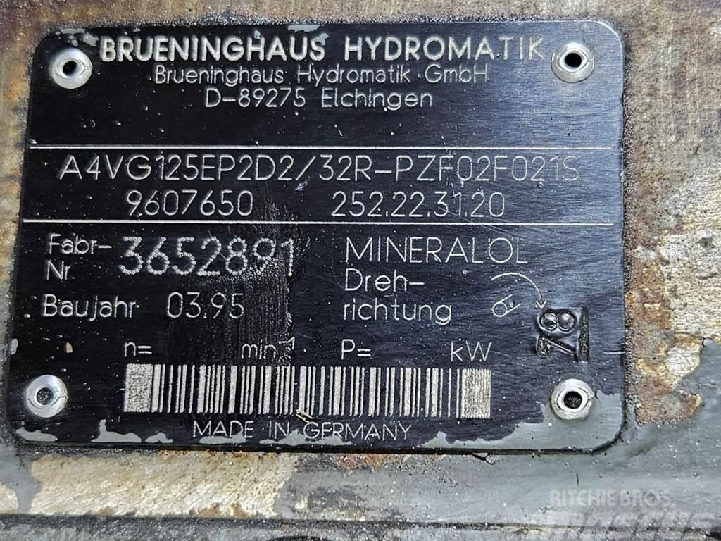 Brueninghaus Hydromatik A4VG125EP2D2/32R-Drive pump/Fahrpumpe/Rijpomp Hidraulikos įrenginiai