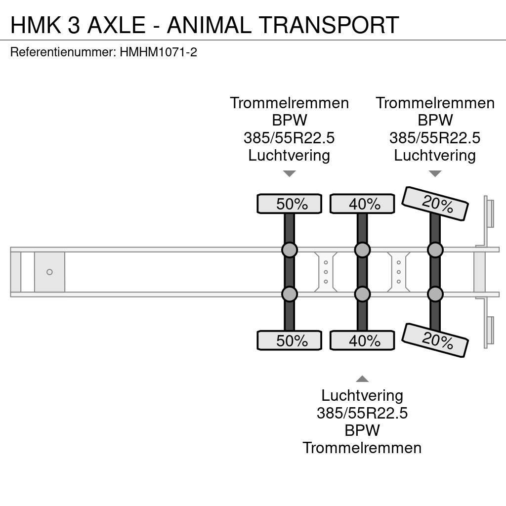  HMK 3 AXLE - ANIMAL TRANSPORT Puspriekabės gyvuliams