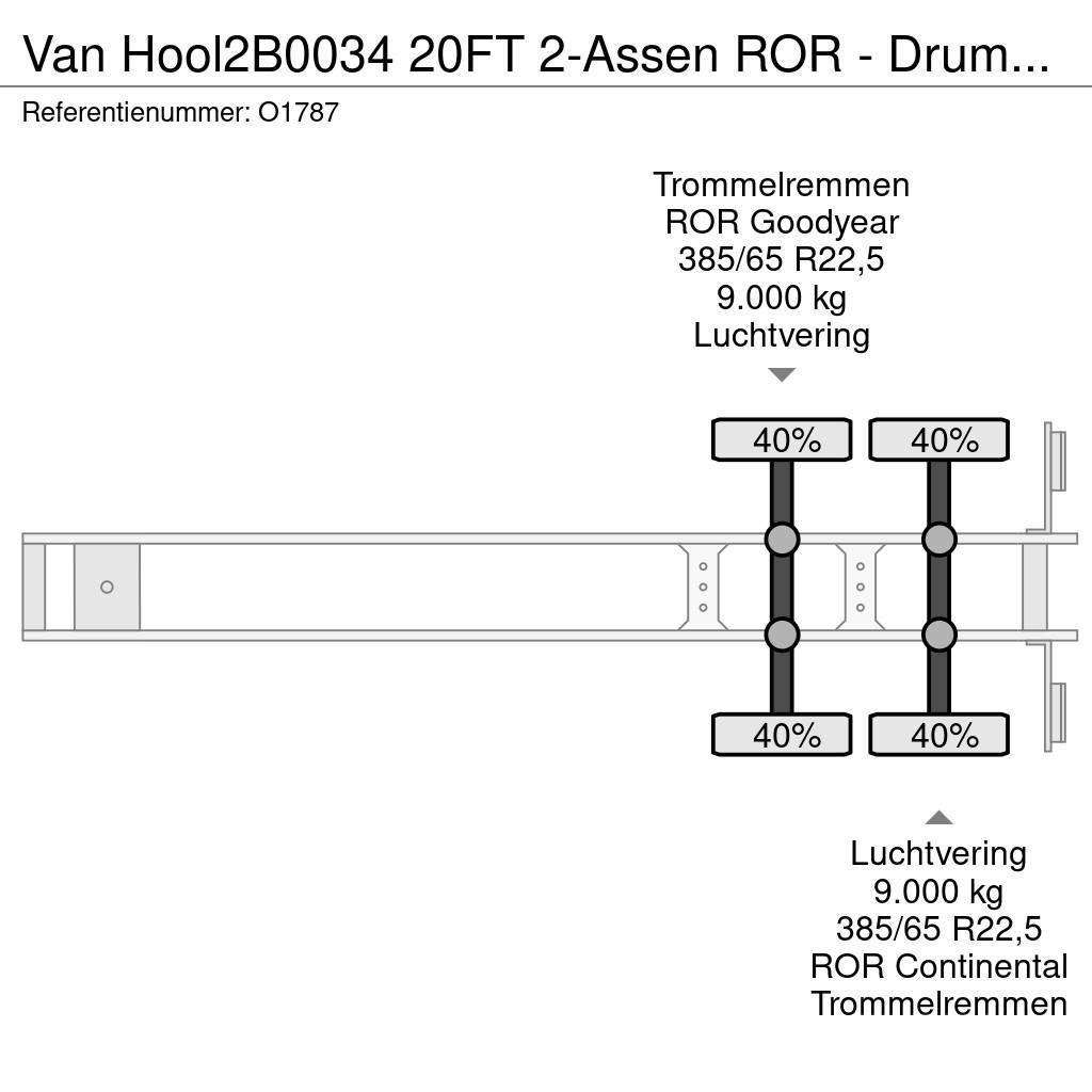 Van Hool 2B0034 20FT 2-Assen ROR - DrumBrakes - Airsuspensi Konteinerių puspriekabės