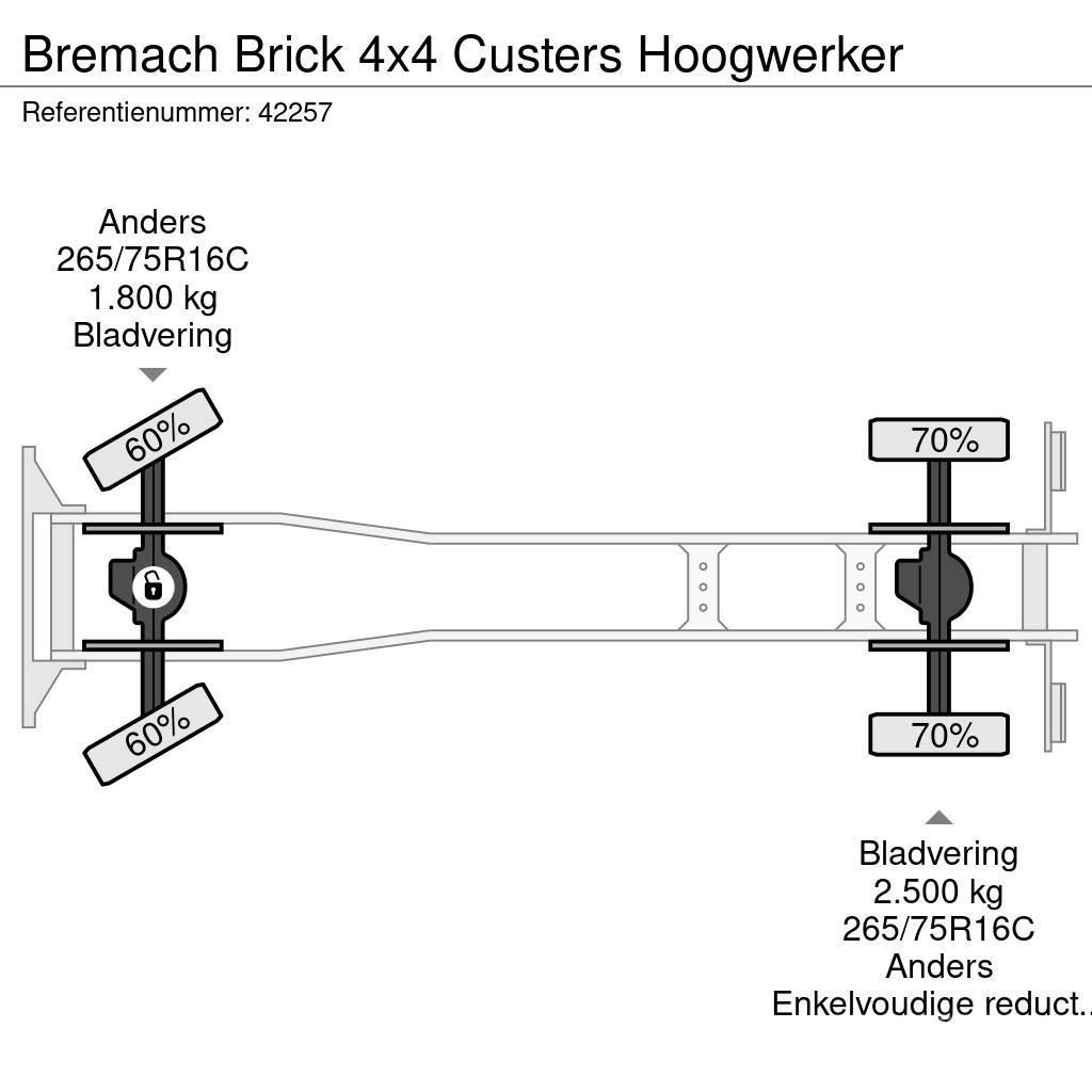  Bremach Brick 4x4 Custers Hoogwerker Ant vilkikų montuojamos kėlimo platformos