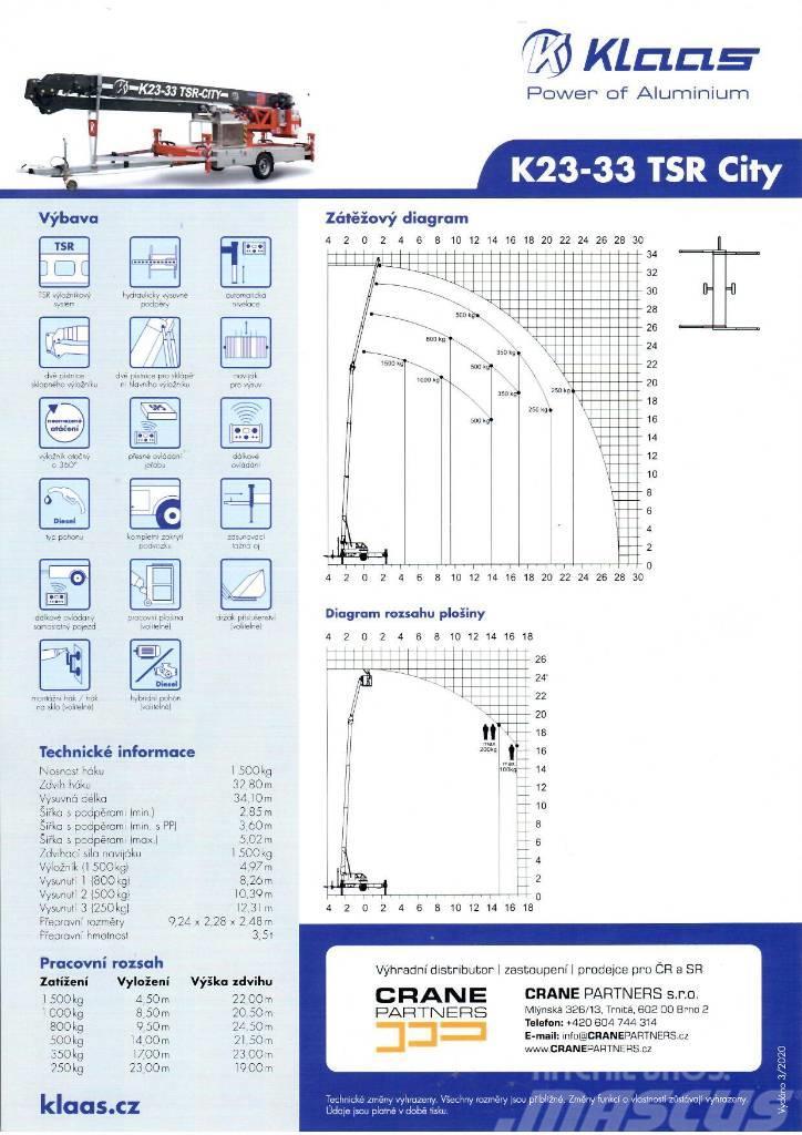 Klaas K 23-33 RS City Bokštiniai kranai