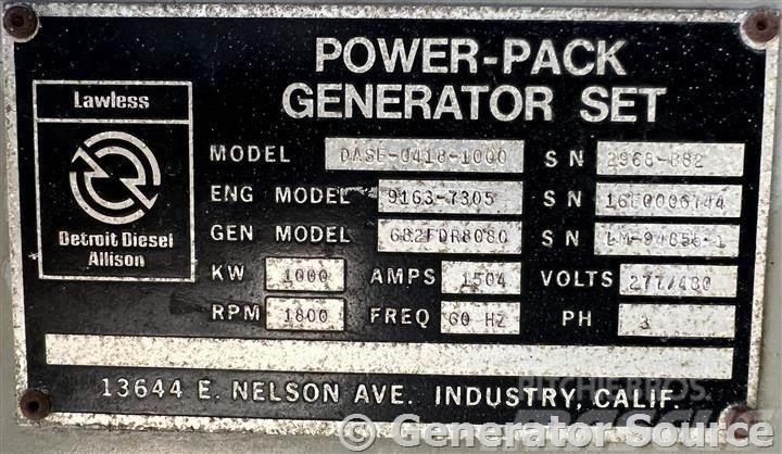Detroit 1000 kW - JUST ARRIVED Dyzeliniai generatoriai