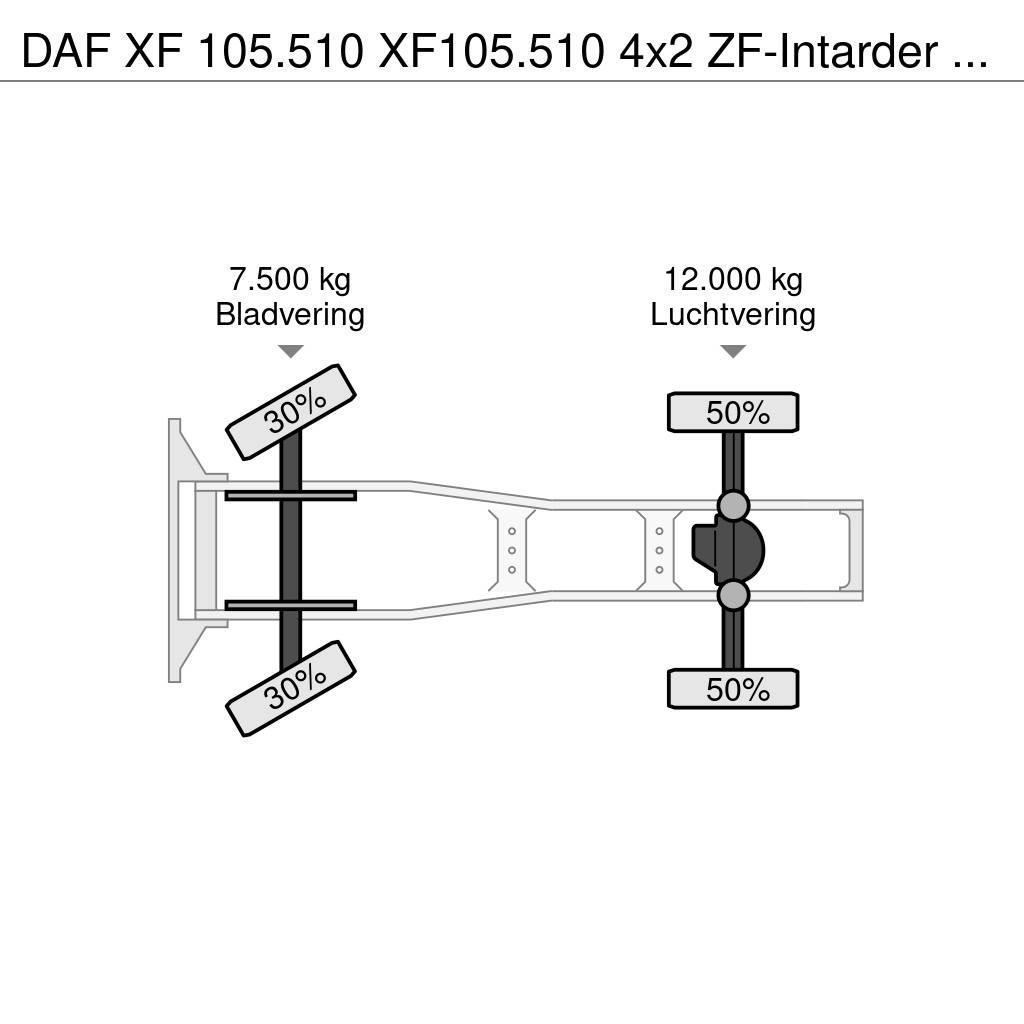 DAF XF 105.510 XF105.510 4x2 ZF-Intarder Euro 5 ADR Naudoti vilkikai