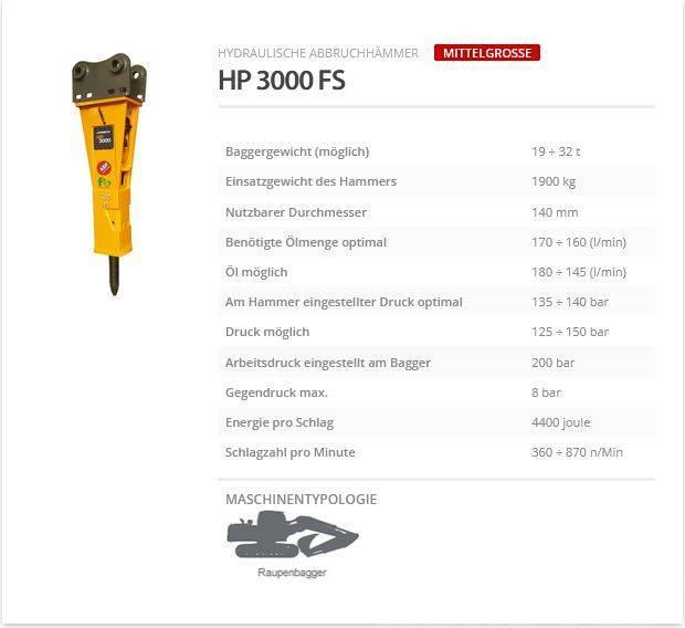 Indeco HP 3000 FS Hidrauliniai kūjai / Trupintuvai