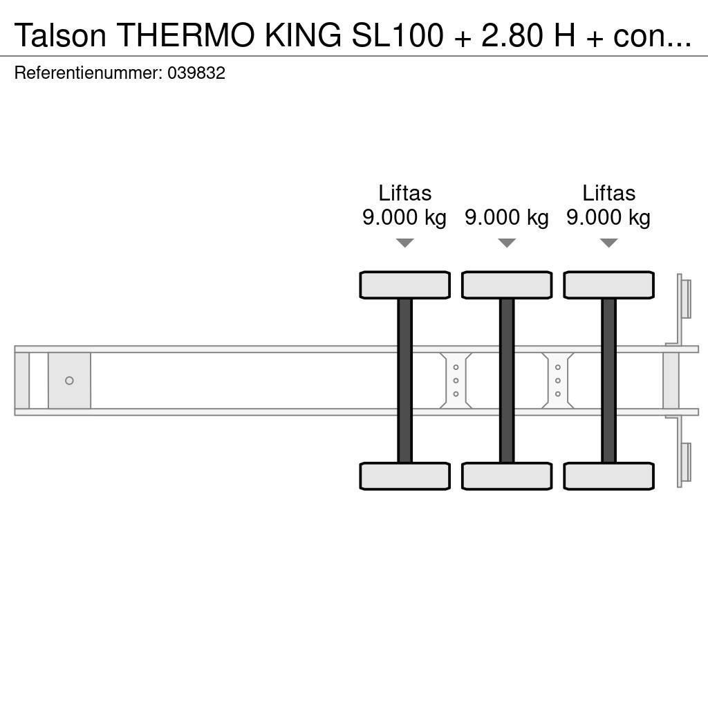 Talson THERMO KING SL100 + 2.80 H + confection + 3 axles Puspriekabės su izoterminiu kėbulu