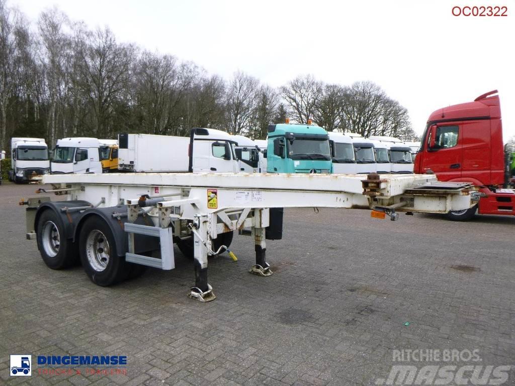 Robuste Kaiser 2-axle container chassis 20 ft + tipping Savivartės puspriekabės