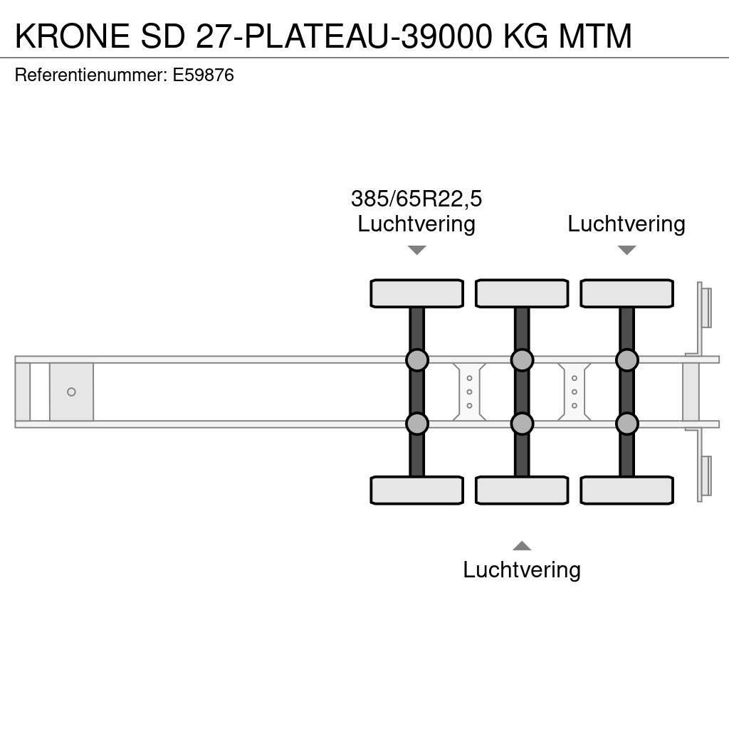 Krone SD 27-PLATEAU-39000 KG MTM Bortinių sunkvežimių priekabos su nuleidžiamais bortais