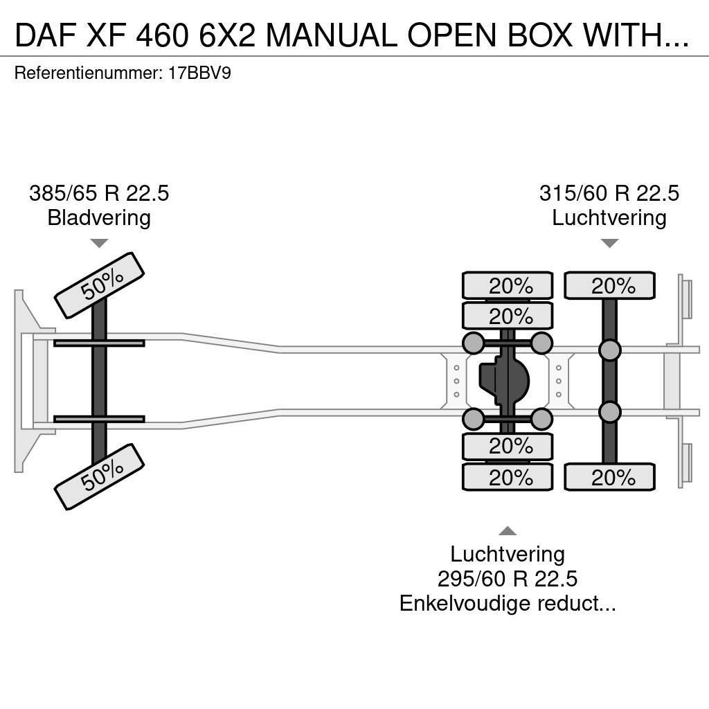 DAF XF 460 6X2 MANUAL OPEN BOX WITH PALFINGER PK 50002 Visureigiai kranai