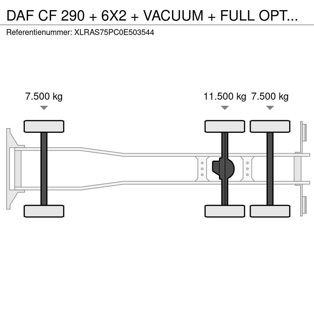 DAF CF 290 + 6X2 + VACUUM + FULL OPTION + EURO 2 Kombinuotos paskirties / vakuuminiai sunkvežimiai