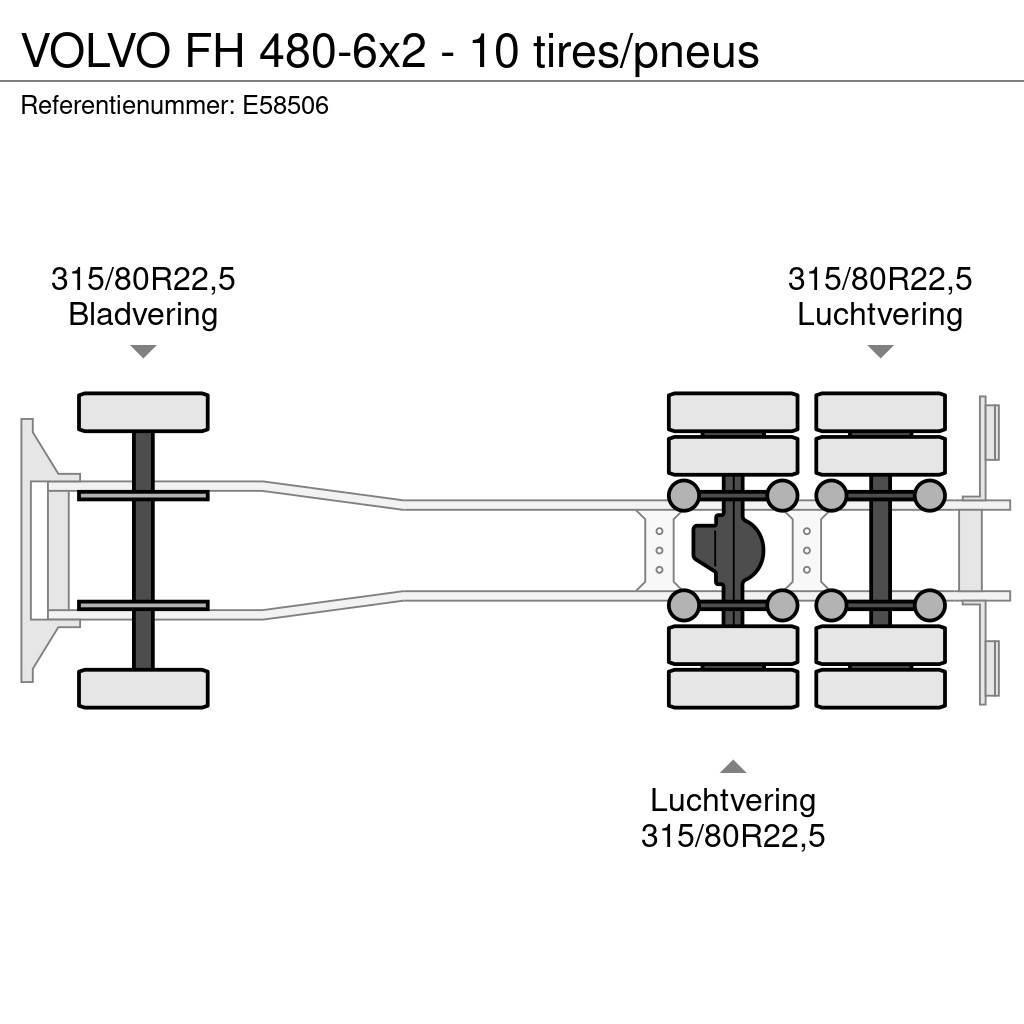 Volvo FH 480-6x2 - 10 tires/pneus Konteinerių nuožulnaus pakėlimo ant platformos krautuvai
