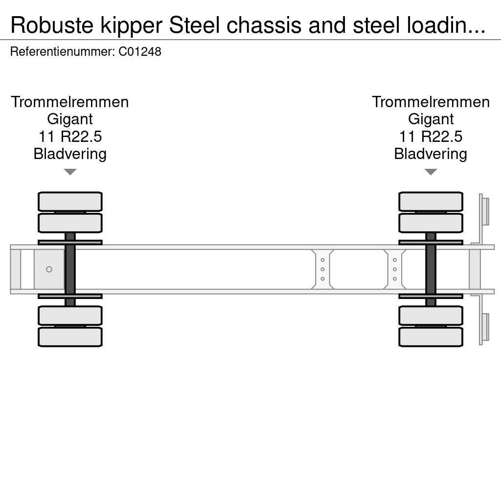 Robuste kipper Steel chassis and steel loading platform Savivartės puspriekabės