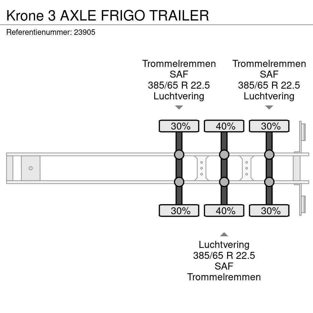 Krone 3 AXLE FRIGO TRAILER Puspriekabės su izoterminiu kėbulu