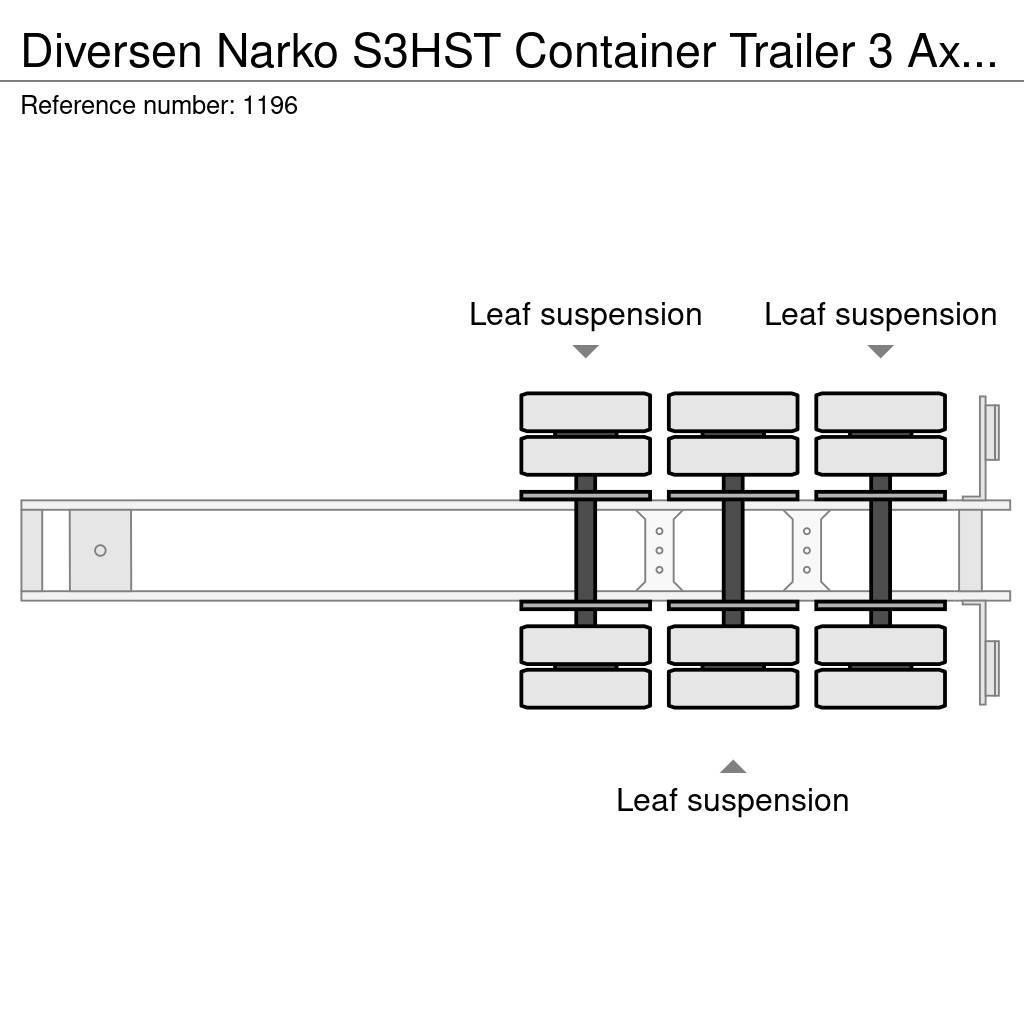 Närko S3HST Container Trailer 3 Axle BPW Konteinerių puspriekabės