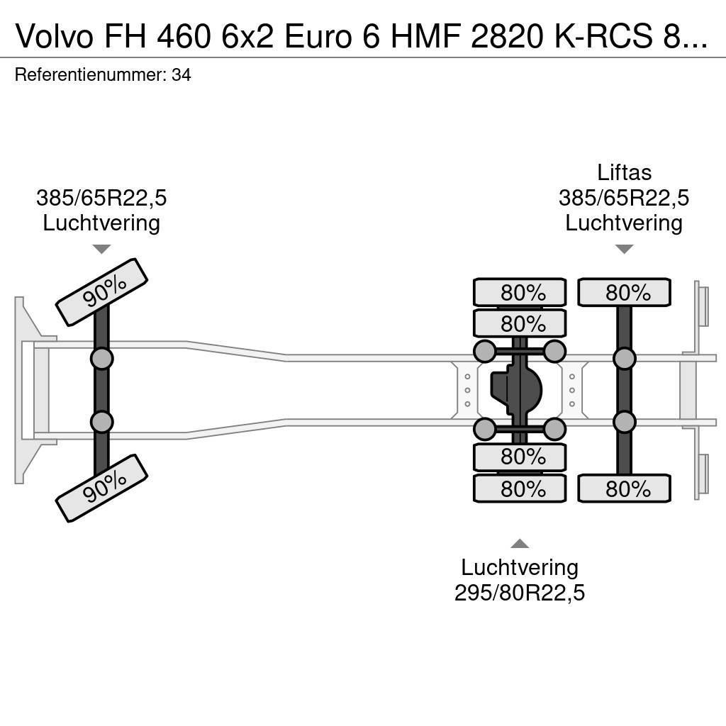 Volvo FH 460 6x2 Euro 6 HMF 2820 K-RCS 8 x Hydr Crane Ye Visureigiai kranai
