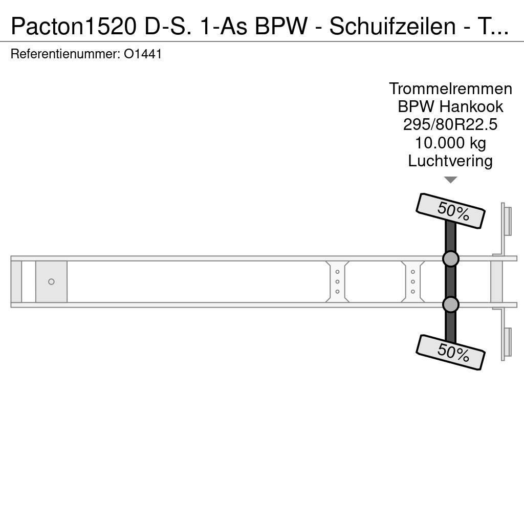 Pacton 1520 D-S. 1-As BPW - Schuifzeilen - Trommelremmen Tentinės puspriekabės