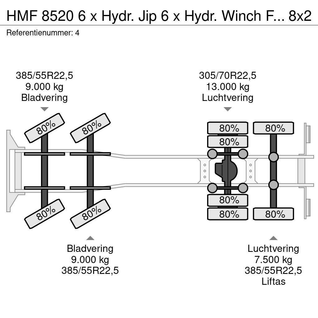HMF 8520 6 x Hydr. Jip 6 x Hydr. Winch Frontabstutzung Visureigiai kranai
