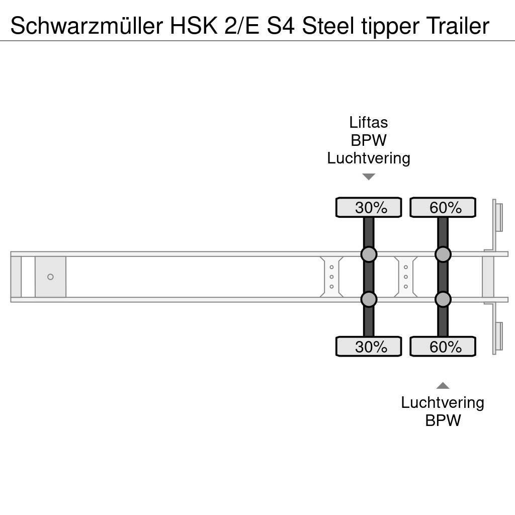 Schwarzmüller HSK 2/E S4 Steel tipper Trailer Savivartės puspriekabės