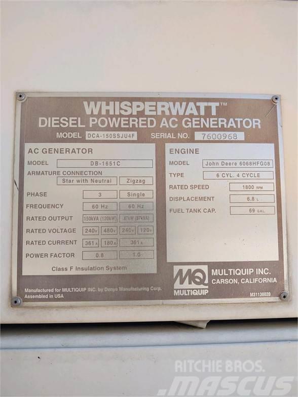 MultiQuip WHISPERWATT DCA150SSJU4F Dujų generatoriai