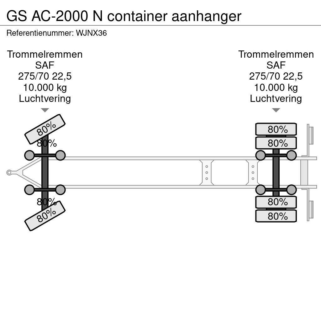 GS AC-2000 N container aanhanger Konteinerių priekabos